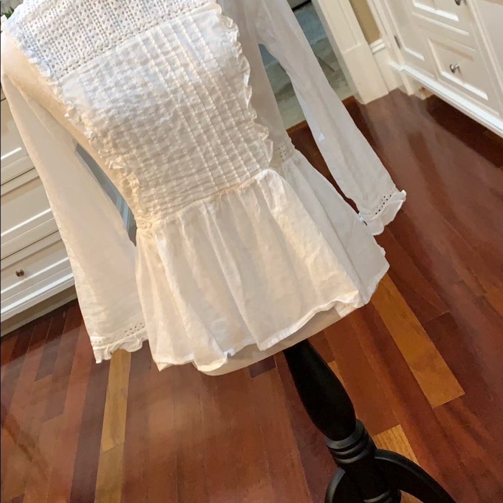 Lucky Brand LA Top 🍀 Beachy Flowy Blouse Size XS - Picture 2 of 8